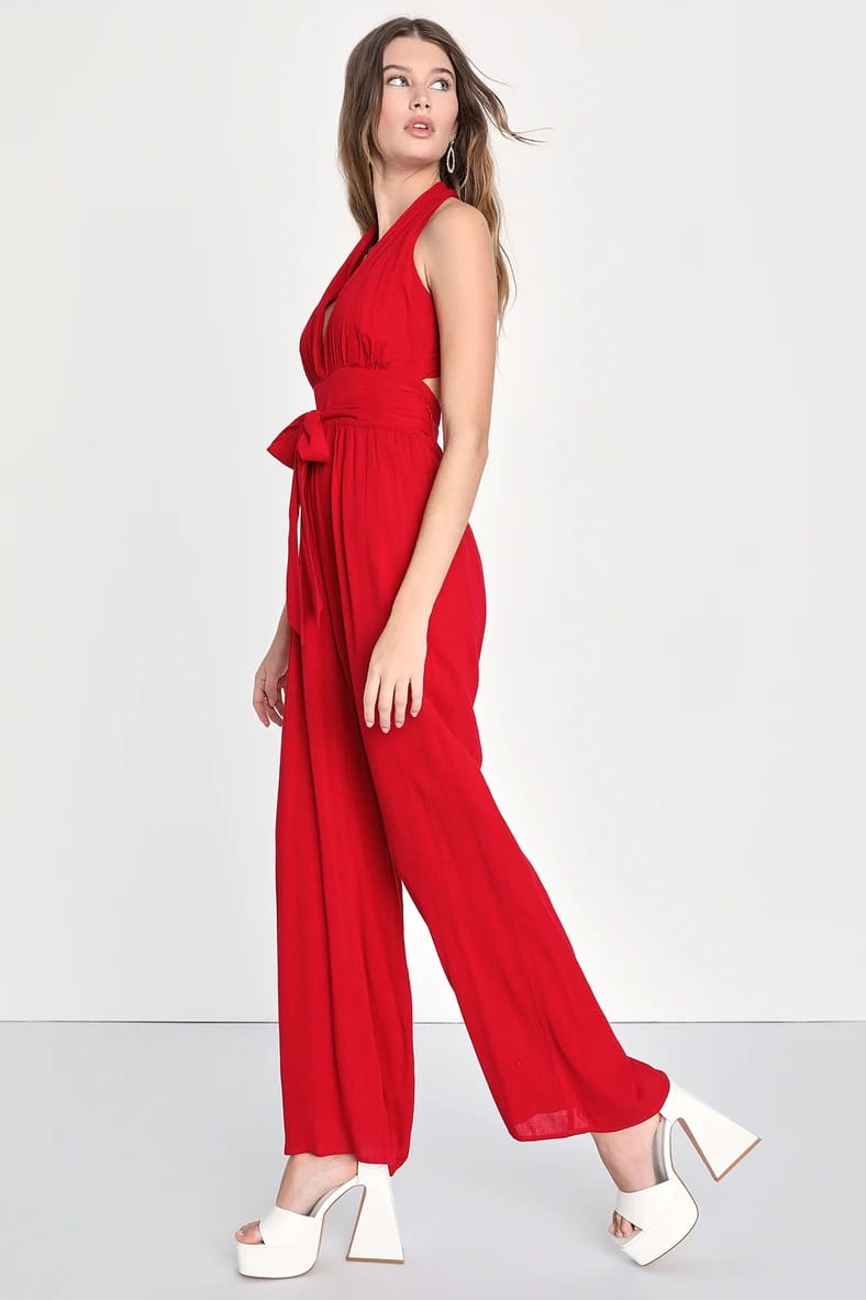 TeppyTrend™ Elegant Red Jumpsuit